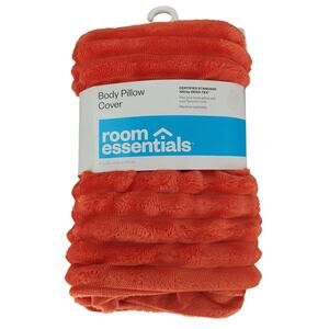Room Essentials Body Pillow Cover 20in x 50in Red Orange‎ New